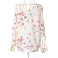 New arrival ladies chiffon blouses elegant design long sleeves printing women blouse